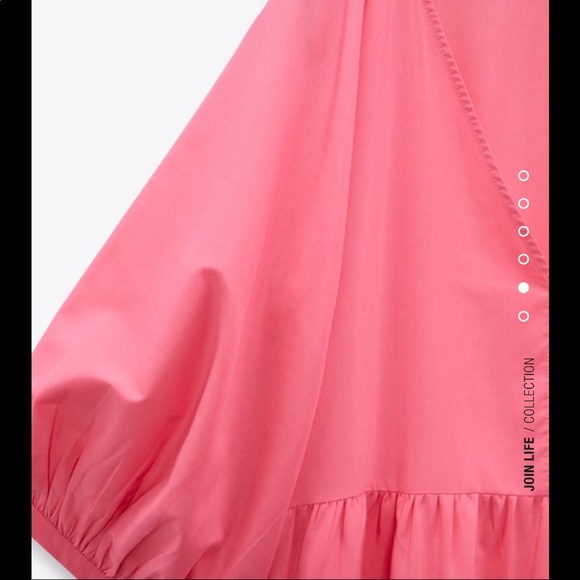 Zara tiered poplin dress neon fuschia - Picture 2 of 6